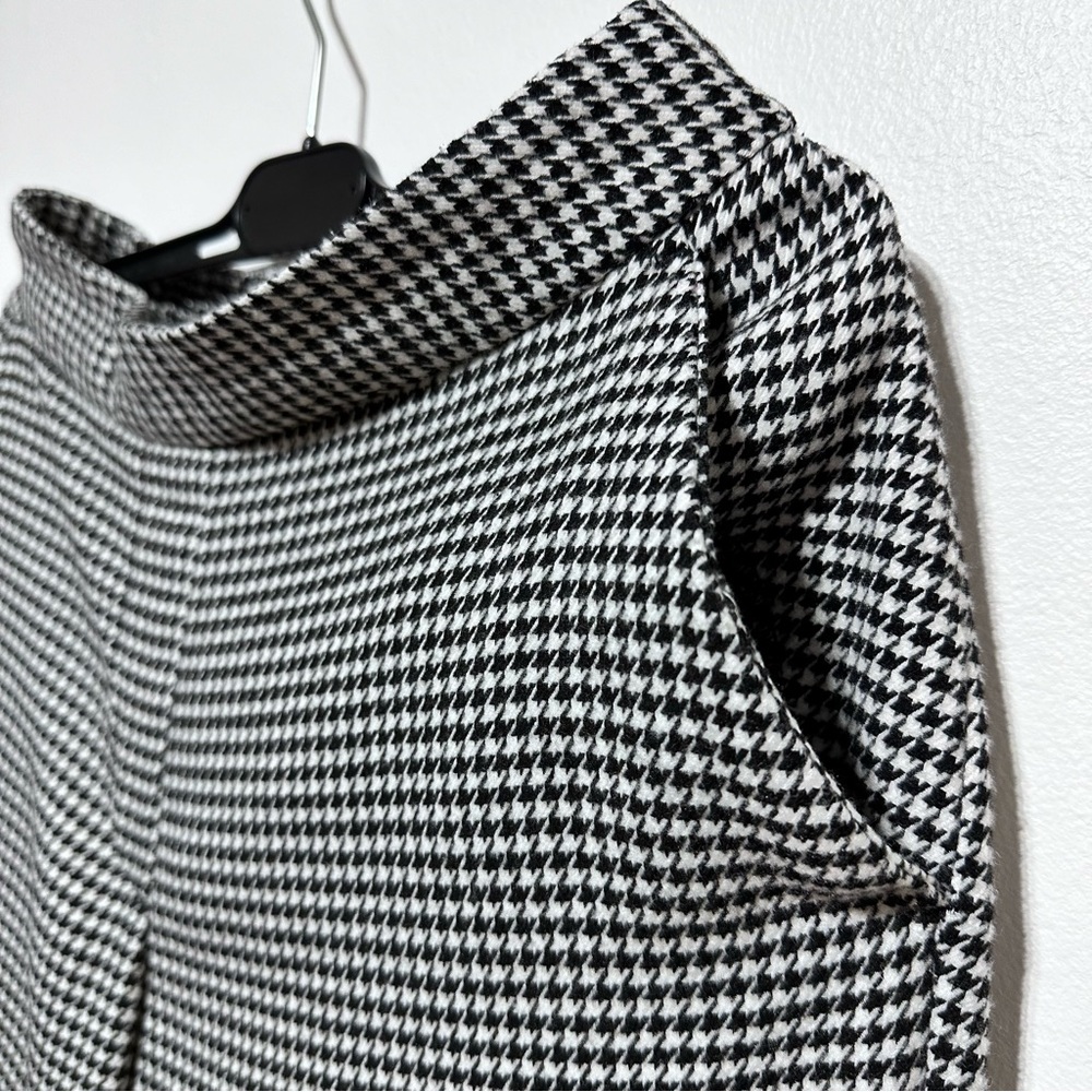 Zara Basic Black Houndstooth Pull On Straight Leg… - image 7